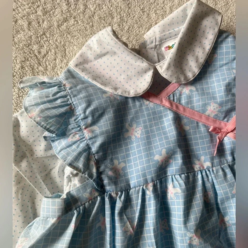 Vintage Mayfair toddler dress, teddy bear design two layers. Sz 24 months